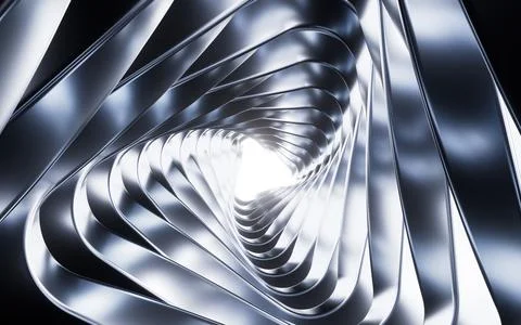 Abstract metallic curve geometry background, 3d rendering. Stock Illustration