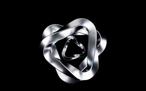 Abstract metallic curve geometry background, 3d rendering. Stock Illustration