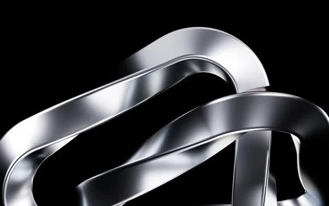 Abstract metallic curve geometry background, 3d rendering. Stock Illustration