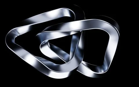 Abstract metallic curve geometry background, 3d rendering. Stock Illustration