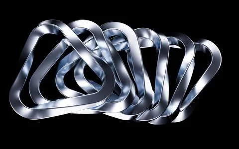 Abstract metallic curve geometry background, 3d rendering. Stock Illustration