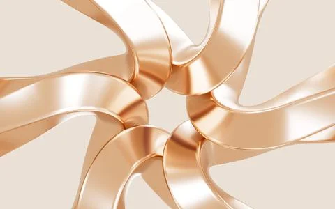 Abstract metallic curve geometry background, 3d rendering. Stock Illustration