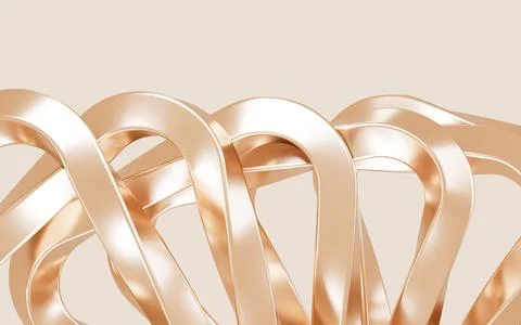Abstract metallic curve geometry background, 3d rendering. Stock Illustration