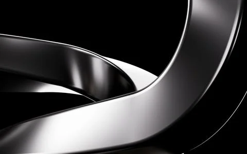 Abstract metallic curve geometry background, 3d rendering. Stock Illustration
