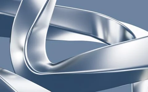 Abstract metallic curve geometry background, 3d rendering. Stock Illustration