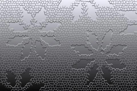 Abstract metallic effect graphic, 3D snowflake pattern Stock Illustration