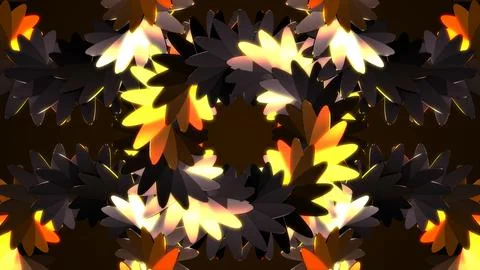 Abstract metallic  flowers or cogs rotating イラスト素材