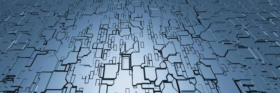Abstract metallic Future geometric technology background, 3D Rendering Illustrazione stock