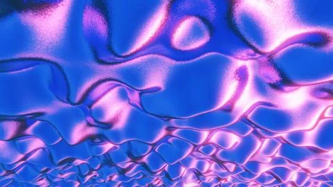 Abstract metallic glitter waves computer graphics 3D 4K 30 fps render Stock Illustration