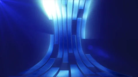 Abstract metallic glowing shiny lines and stripes in rays of light fly upwa.. Stock Footage 225690551