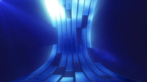 Abstract metallic glowing shiny lines and stripes in rays of light fly upwa.. Stock Illustration