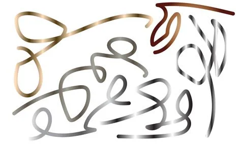 Abstract metallic gradient flowing lines creating sophisticated shapes on w.. Stock-Illustration