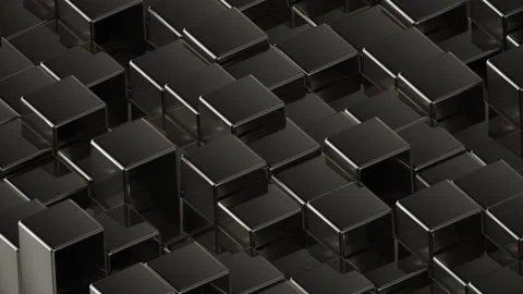Abstract metallic grey cubes background pattern wall. 3D Projection Mapping Vídeos de archivo 146482671