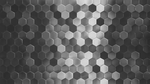 Abstract metallic hexagon background pattern wall. 3D polygon Projection Mapping Stock Footage 212671789