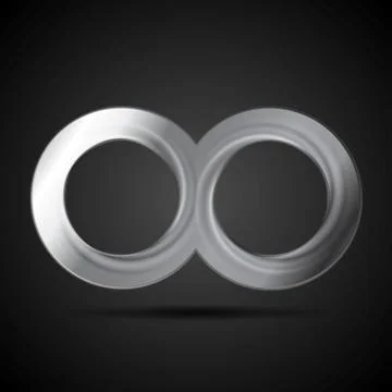 Abstract metallic infinity sign logo Stock Illustration