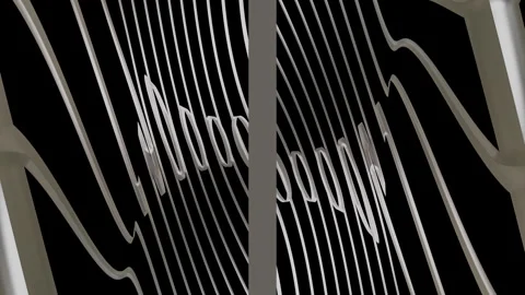 Abstract metallic lines forming a dynamic structure Stock Footage 340895690