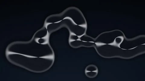 Abstract Metallic Liquid Blobs Merging and Dividing on Dark Background Stock-Footage 347658874