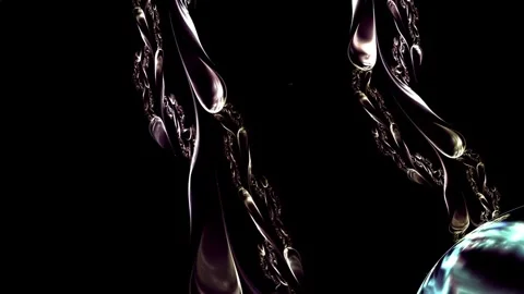 Abstract Metallic Liquid Ribbons with Glowing Purple and Cyan Light 스톡 동영상 345950834