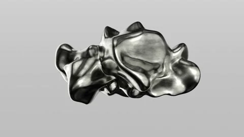 Abstract metallic Liquid Shape. Looped Animation Stock Footage 202310969