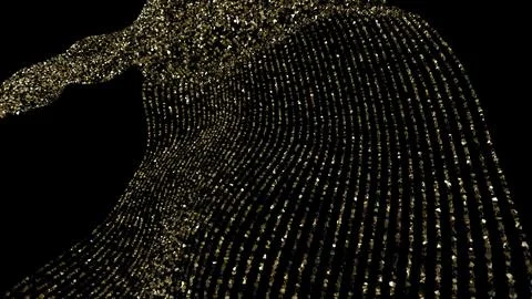 Abstract Metallic Particle Wave Motion Stock Illustration
