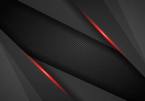 Abstract metallic red black frame layout design tech innovation concept backg Stock Illustration