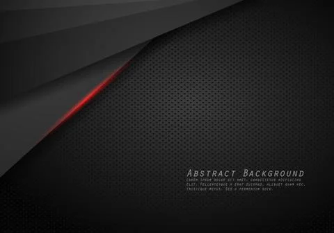 Abstract metallic red black frame layout modern tech design template backgrou Stock Illustration