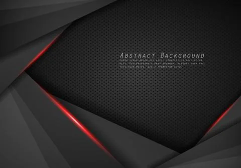 Abstract metallic red black frame layout modern tech design template backgrou Stock Illustration