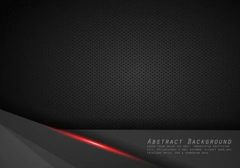 Abstract metallic red black frame layout modern tech design template backgrou Stock Illustration