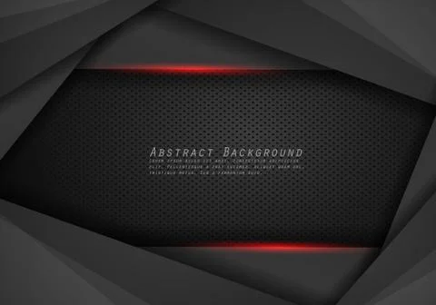 Abstract metallic red black frame layout modern tech design template backgrou Stock Illustration