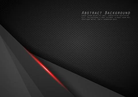 Abstract metallic red black frame layout modern tech design template backgrou Stock Illustration
