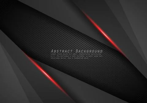 Abstract metallic red black frame layout modern tech design template backgrou Stock Illustration