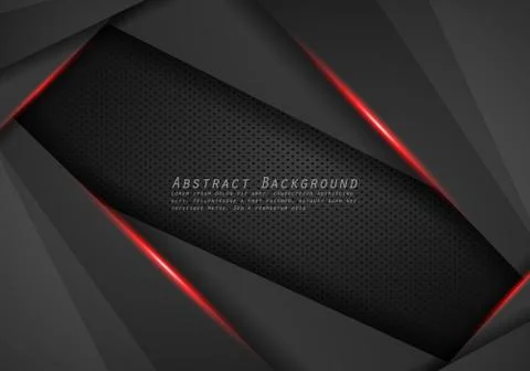 Abstract metallic red black frame layout modern tech design template backgrou Stock Illustration