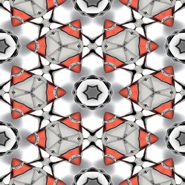 Abstract metallic red chrome geometric texture or background made seamless Stock Illustration