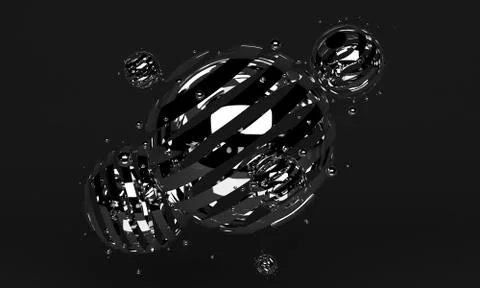Abstract metallic shape 3d illustration Stock Illustration