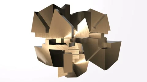 Abstract Metallic Shape with Alpha Matte HD Video stock 40712955