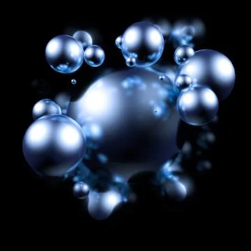 Abstract metallic shape ball. 3d illustration, 3d rendering Иллюстрация