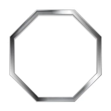 Abstract metallic silver blank hexagon frame Stock Illustration