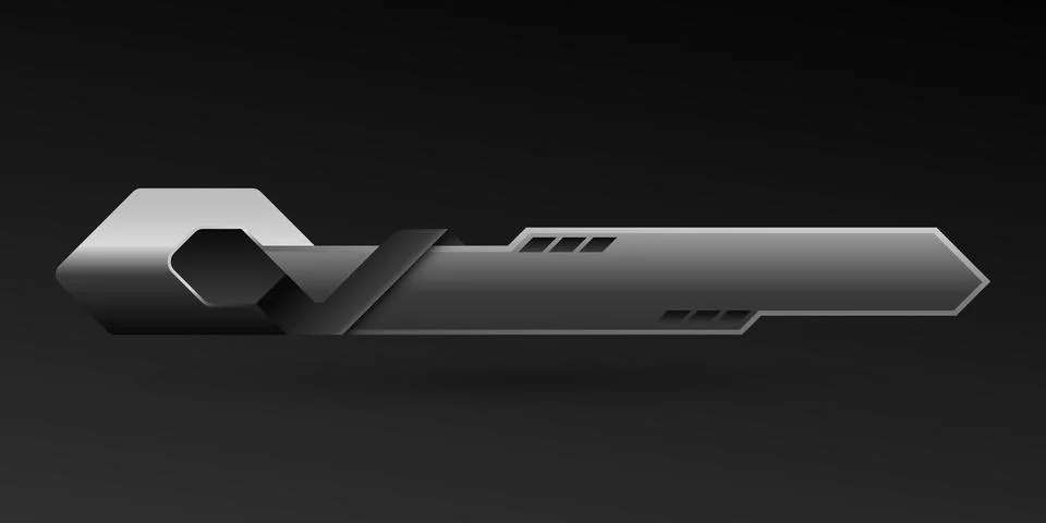 Abstract metallic silver lower third gui screen broadcast title banner Stock Illustration