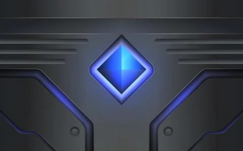 Abstract metallic technology surface background with blue light effect Illustrazione stock