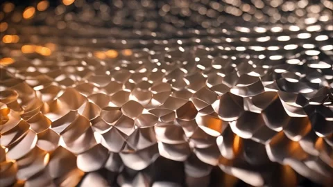 Abstract Metallic Texture with Warm Lights Stock Footage 284742233