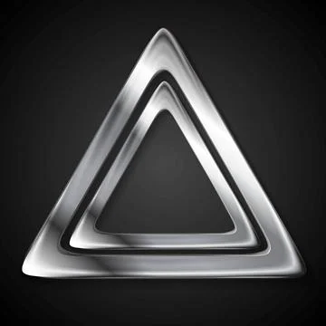 Abstract metallic triangle logo Abstract metallic triangle. Vector logo Co... 写真素材