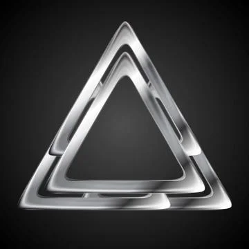 Abstract metallic triangle logo design template イラスト素材