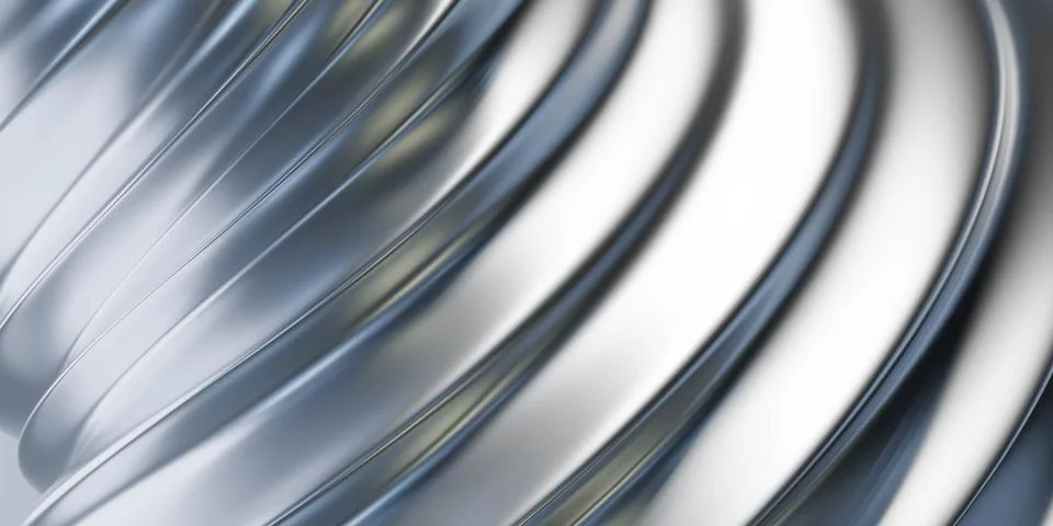 Abstract metallic waves with reflections Illustrazione stock