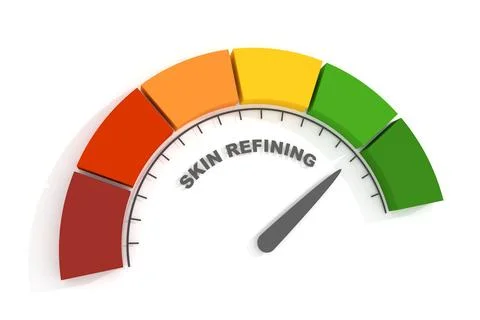 Abstract meter read level of skin refining result. 3D render Stock Illustration