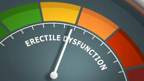 Abstract meter with scale reading high level of erectile dysfunction. Medical Stock Footage 222697070
