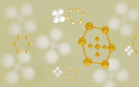 Abstract Methane Molecule - 3D illustration Stock Illustration