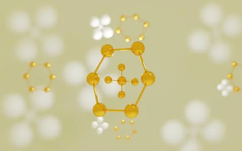 Abstract Methane Molecule - 3D illustration Stock Illustration