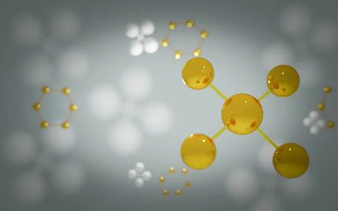 Abstract Methane Molecule - 3D illustration Stock Illustration