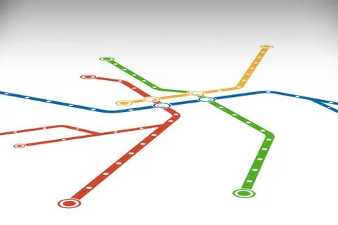 Abstract  metro or subway map design template. Stock Illustration
