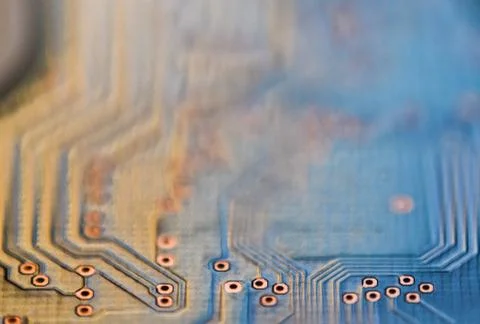 Abstract micro chip cyber circuit modern technology background Stock Photos